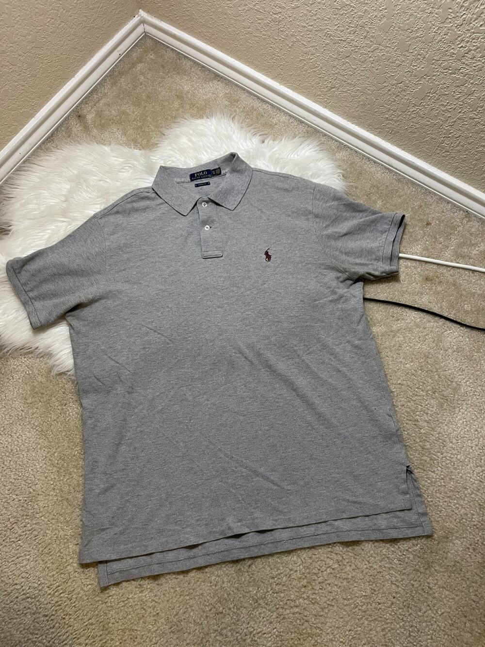 Polo Ralph Lauren Men's Custom Fit Shirt Gray XL Cotton Short Sleeve